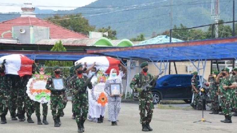 Upacara militer prajurit yang gugur di Papua (Foto / Istimewa)