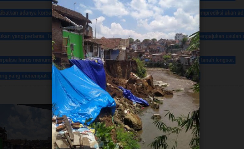 Kondisi longsor di Kota Malang (Foto / Metro TV)