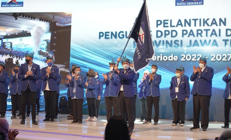 Emil Elestianto Dardak resmi dilantik menjadi Ketua DPD Partai Demokrat Jatim periode 2022-2007 (Foto / Metro TV)