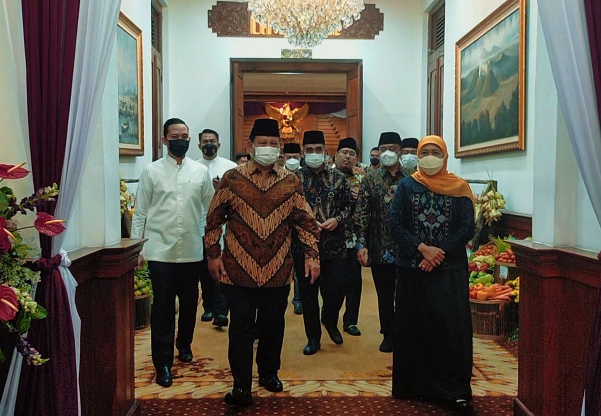 Ketum Gerindra Prabowo Subianto melakukan safari politik di Jatim (Foto / Metro TV)