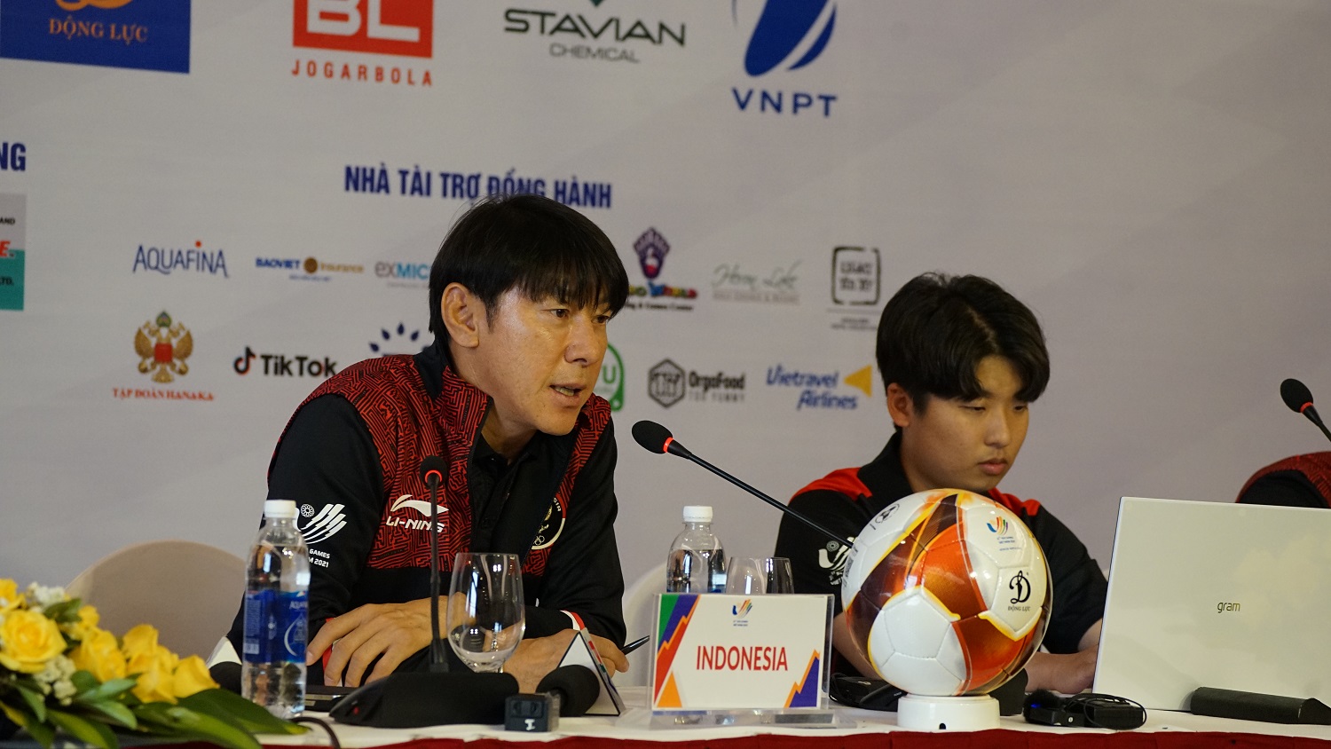 Pelatih tim nasional Indonesia U-23, Shin Tae-yong dalam sesi jumpa pers/pssi