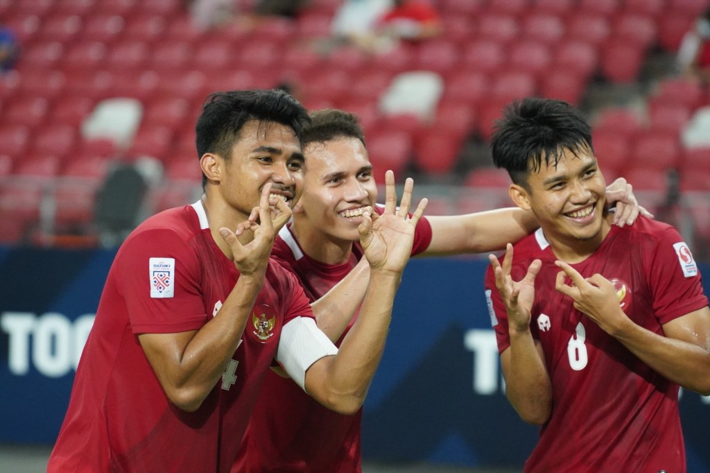 Pemain Timnas Indonesia Sedang Merayakan Selebrasi Mencetak Gol
