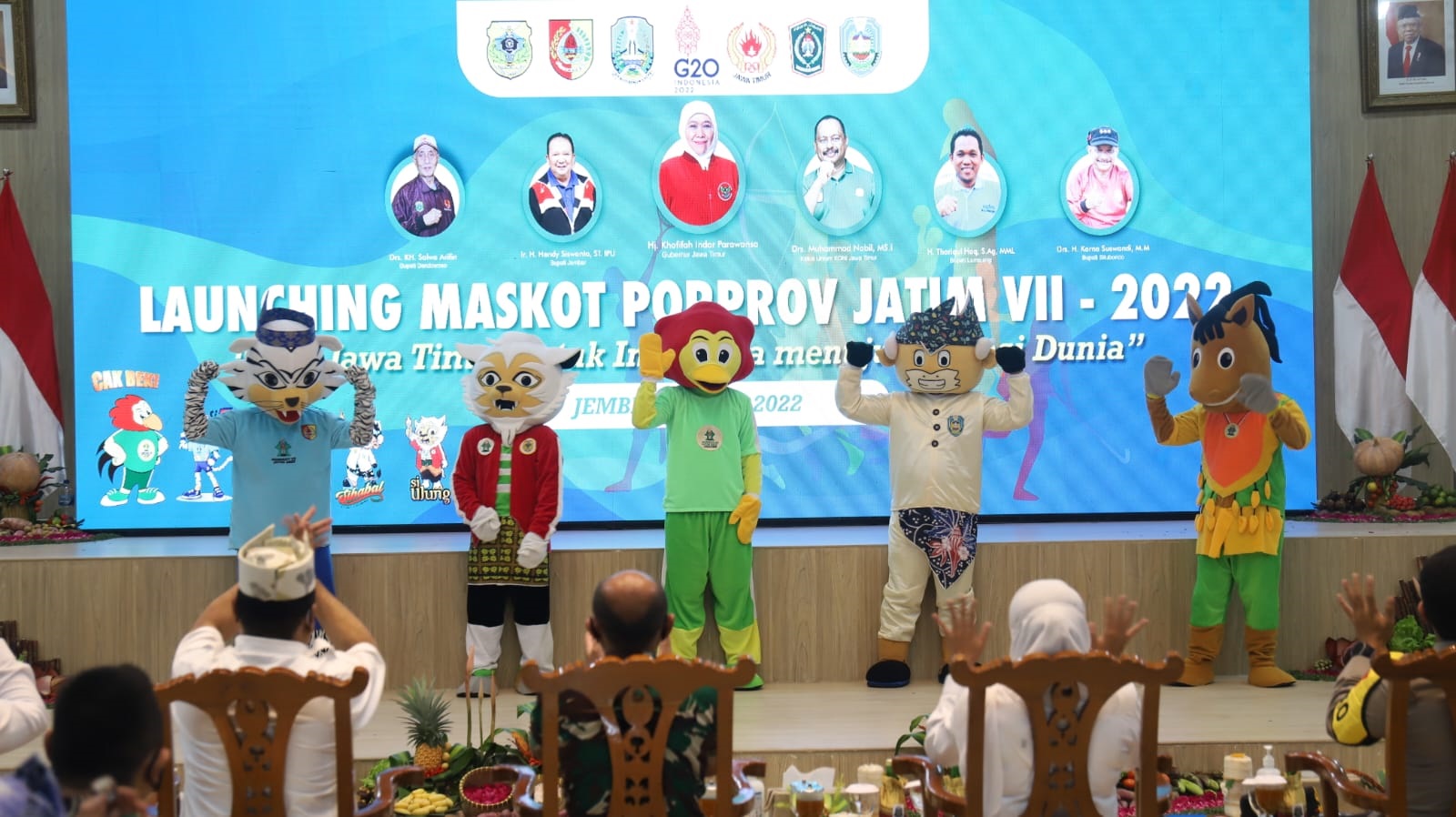 Lima maskot PORPROV Jatim 2022/ist