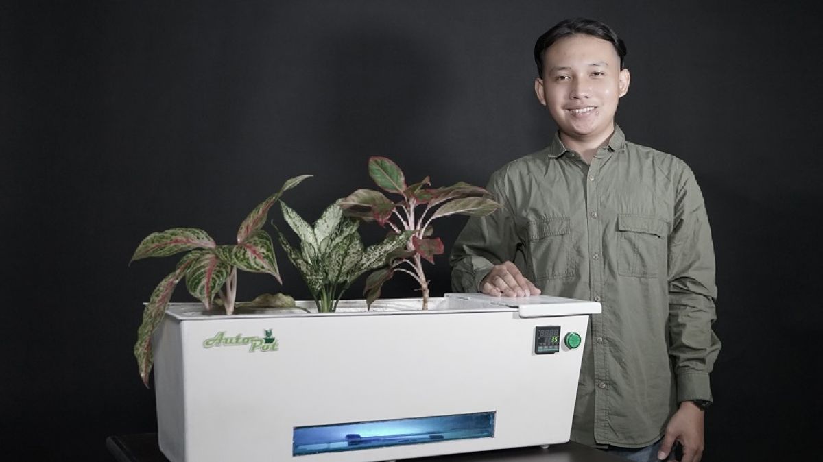 Inovatif, Mahasiswa di Surabaya ini Bikin Pot Bisa Siram Tanaman Otomatis