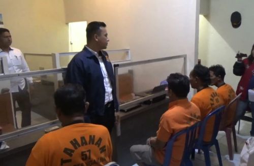 Lima tersangka perjudian diamankan di Mapolres Nganjuk/metrotv