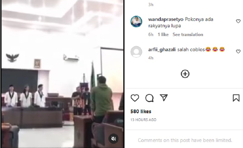 Tangkapan layar video saat Ketua DPRD Lumajang tak hafal Pancasila (Foto / Metro TV)