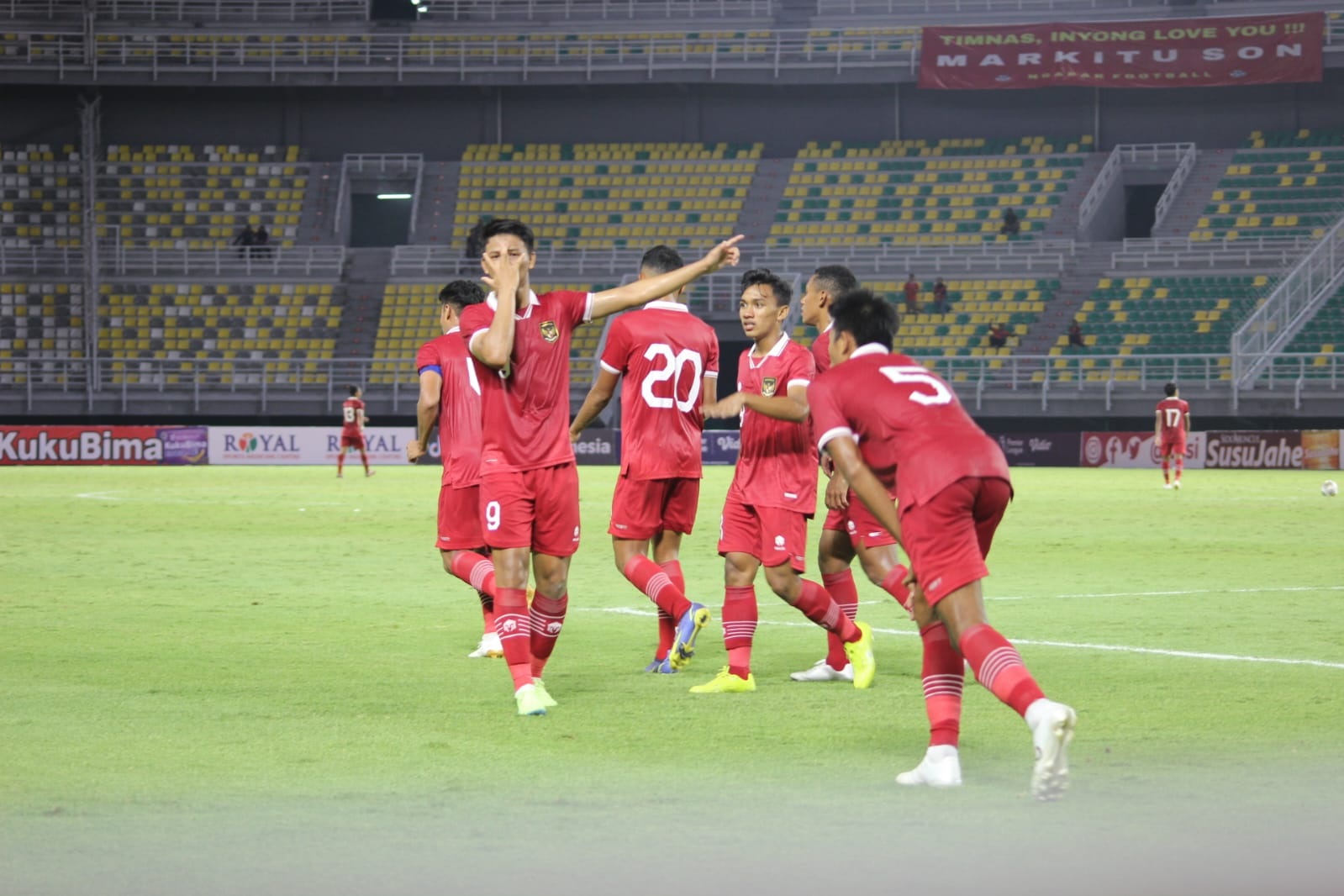 Selebrasi pemain Timnas Indonesia saat mengalahkan Timor Lesta/itong