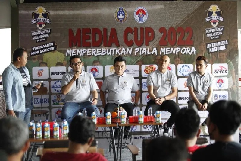 Press conference turnamen sepak bola Media Cup 2022 yang digelar PSSI Pers. (HO/Dok PSSI Pers)