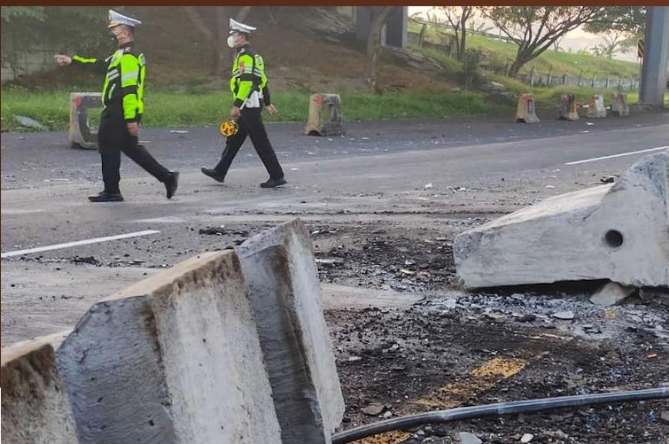 Lokasi kecelakaan yang menewaskan tiga penumpang bus pariwisata/ist