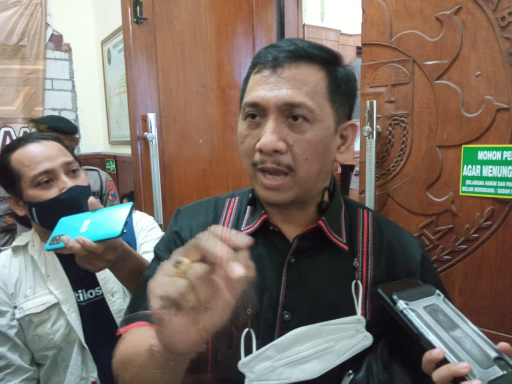Ketua Tim Kuasa Hukum MSAT, Gede Pasek Suardika saat diwawancara usai sidang (Foto / Istimewa)