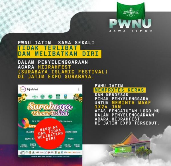 Logo Dicatut, PWNU dan MUI Jatim Desak Kelompok Hijrahfest Minta Maaf