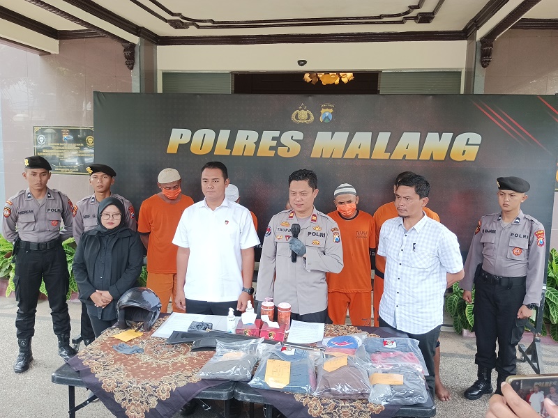 Konferensi pers di Polres Malang, terkait pembunuhan berencana di Blitar/medcom.id