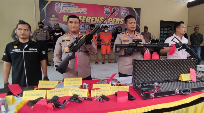 Senjata api ilegal yang disita Polresta Sidoarjo dari tiga warga Blitar, Jawa Timr/MI.