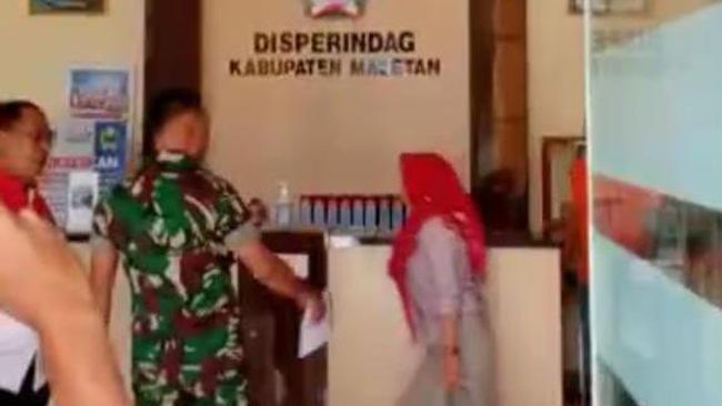 Video Sertu Andri saat ngamuk di di Kantor Disperindag Magetan (Foto / Istimewa)