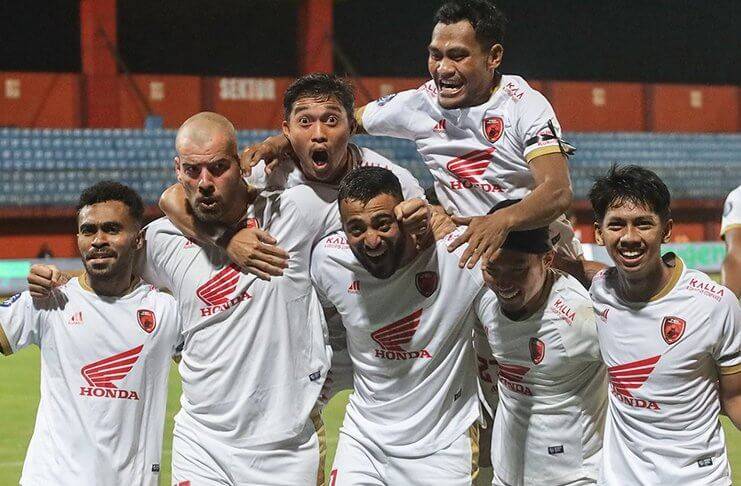 Selebrasi pemain PSM usai memastikan gelar juara Liga 1/ist