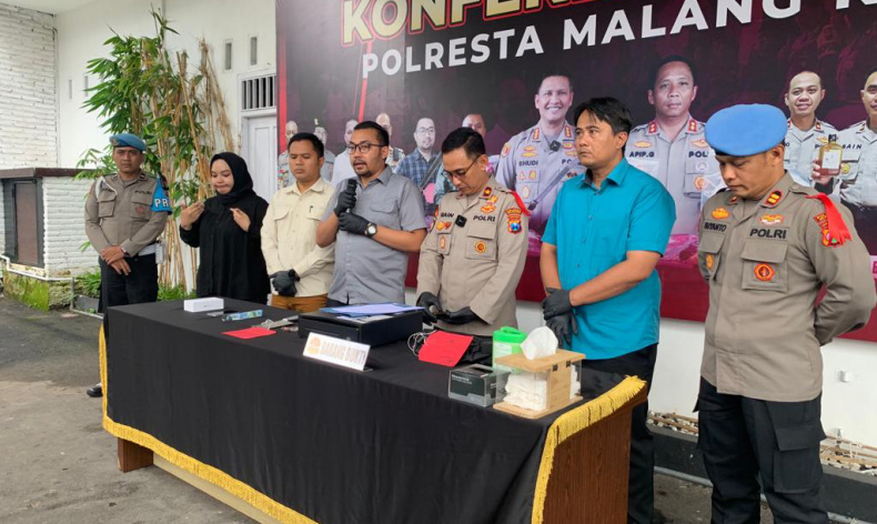 Polisi menangkap pelaku pencurian warung steak di Malang yang viral di medsos (Foto / Istimewa)