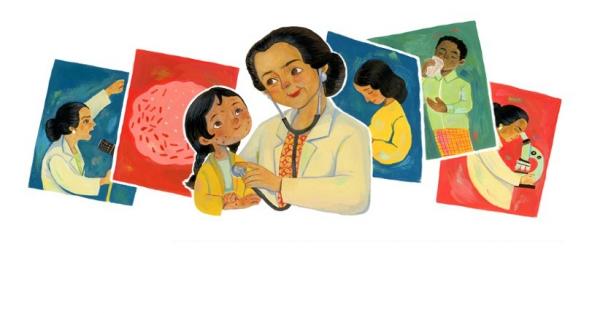  Google Doodle memajang sosok dokter perempuan Indonesia, Julie Sulianti Saroso. (Foto / Google)