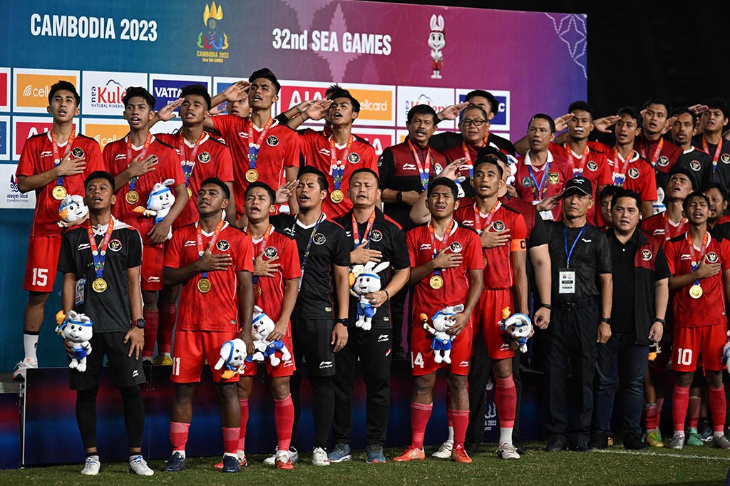 Timnas Sepakbola Indonesia meraih medali emas Sea Games 2023/ist