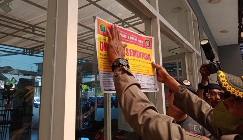Satpol PP Malang tutup 2 penginapan yang dijadikan tempat prostitusi (Foto / Istimewa)