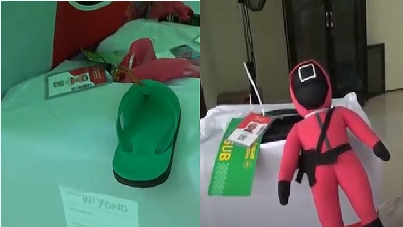 Aksi Unik Calon Jemaah Haji Tandai Koper, Pasang Sandal hingga Boneka Squid Game
