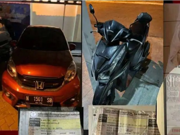 Barang bukti pencurian motor yang menyaru sebagai peminta sumbangan (Foto / Istimewa)