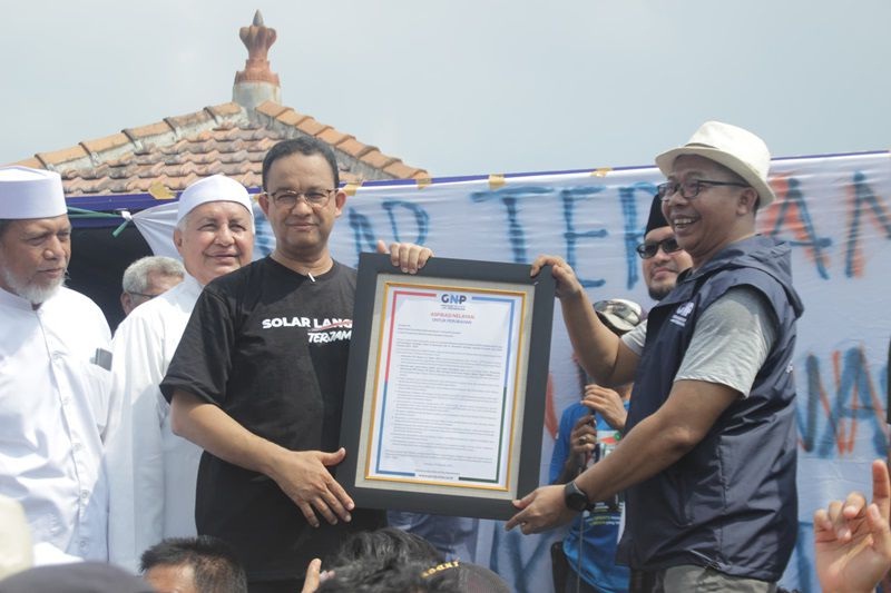 Capres nomor urut 1 Anies Baswedan menerima dukungan dari GNP. (Istimewa)