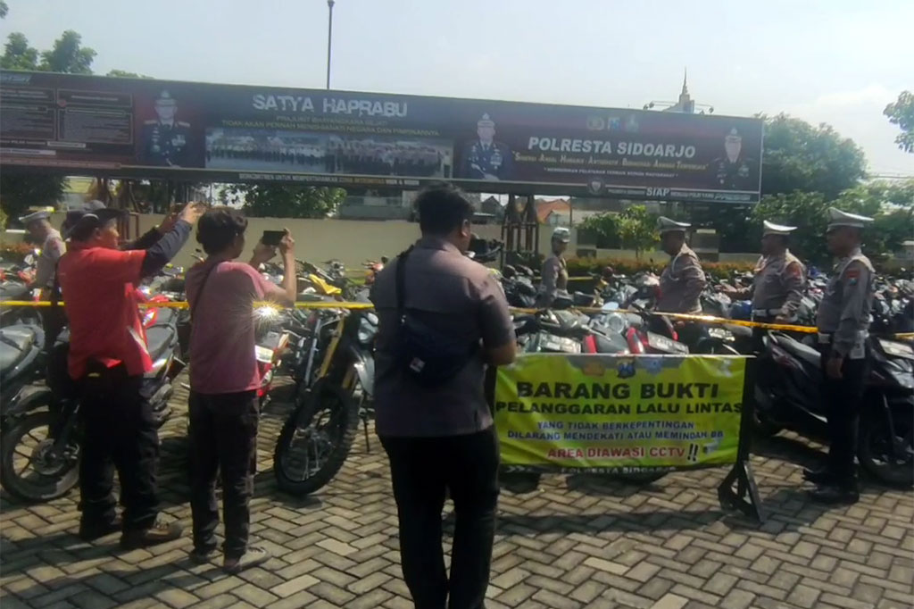 Polresta Sidoarjo Mengamankan 326 Sepeda Motor dari Lokasi Balap Liar