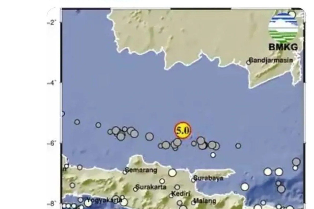 Tangkapan layar BMKG terkait gempa bumi. (ANTARA/HO-Tangkapan layar BMKG)